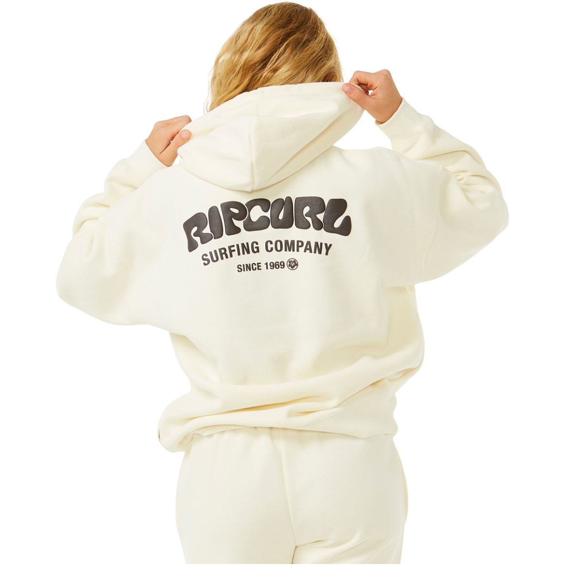 2025 Rip Curl Mujer Sudadera Con Capucha Surf Puff Heritage 06AWFL - Natural